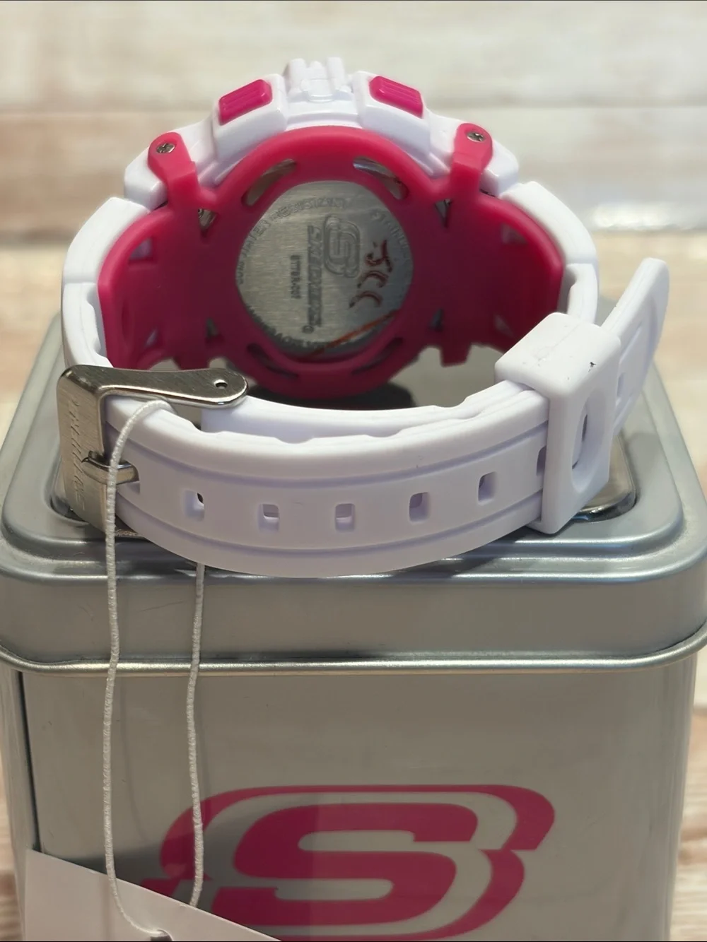 Skechers White and Pink Digital Sport Watch